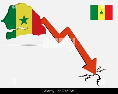 Senegal economic crisis vector illustration Eps 10 Stock Vector
