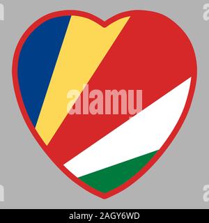 Seychelles Flag In Heart Shape Vector Stock Vector