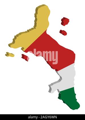 Seychelles Map flag Vector 3D illustration Eps 10 Stock Vector