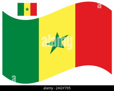 Wave Senegal Flag Vector illustration Eps 10 Stock Vector