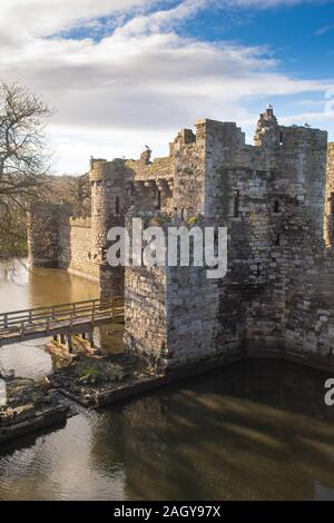 Beaumaris Castle in Beaumaris, Anglesey, Wales, was built as part of Edward I's campaign to conquer north Wales after 1282. Stock Photo