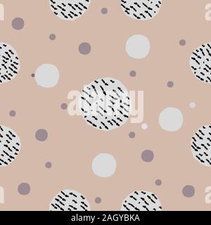 Seamless pattern with pastel colored balls on dotted background. Repeating Pattern. Vector Illustration Stock Vector