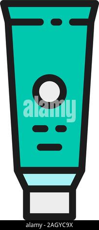 Toothpaste, tooth cream flat color line icon. Isolated on white background Stock Vector