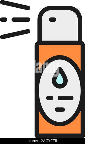 Vector air freshener, flavoring, aromatherapy flat color line icon. Stock Vector