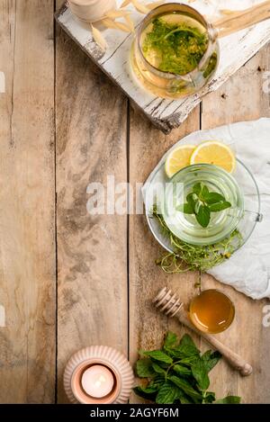 Assortment of Herbal healthy tea Stock Photo