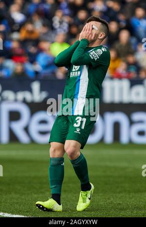 Leganes, Spain. 22nd Dec, 2019. Victor Campuzano of RCD Espanyol reacts during the La Liga match between CD Leganes and RCD Espanyol at Butarque Stadium in Leganes.(Final score: CD Leganes 2:0 RCD Espanyol) Credit: SOPA Images Limited/Alamy Live News Stock Photo