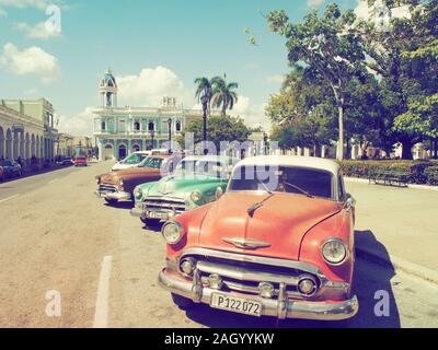 Oldtimer and Classic Cars in the Caribbean Stock Photo