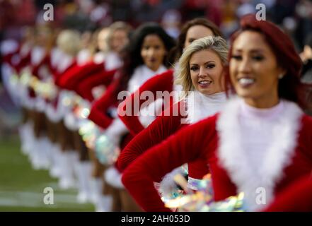 Landover, MD, USA. 22nd Dec, 2019. Redskin Cheerleaders perform during a NFL football game between the Washington Redskins and the New York Giants at FedEx Field in Landover, MD. Justin Cooper/CSM/Alamy Live News Stock Photo