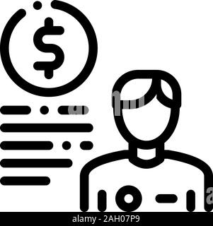 Soccer Player And Coin Icon Outline Illustration Stock Vector
