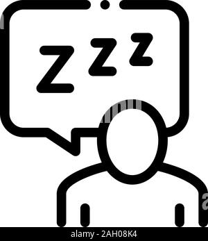 Human Zzz In Quote Frame Icon Outline Illustration Stock Vector