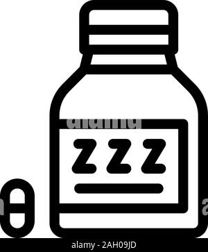 Bottle Insomnia Pills Icon Outline Illustration Stock Vector