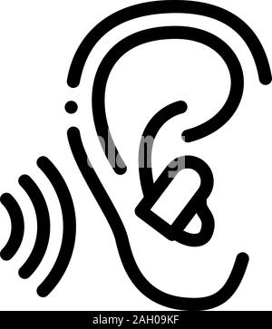 Ear Plug For Sleeping Icon Outline Illustration Stock Vector