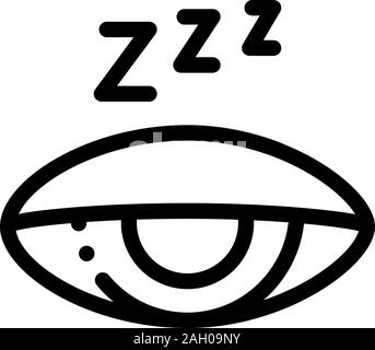 Half Closed Asleep Eye Icon Outline Illustration Stock Vector