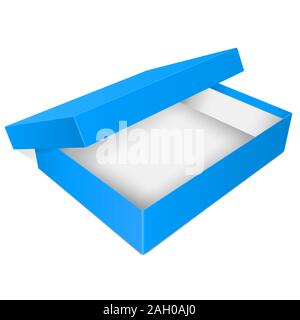 Blue open box. Empty carton Stock Vector