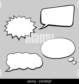 Speech bubbles. Hand drawn sketch in comic book style Stock Vector