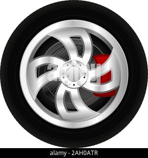 Car wheel. Vector 3d illustration Stock Vector