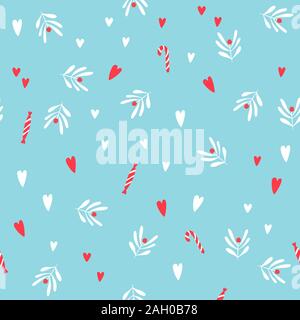 Abstract seamless winter pattern . Vector festive background Stock Vector