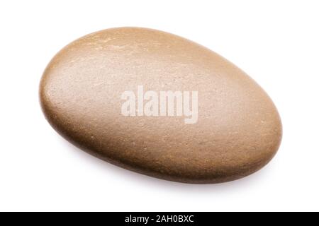 Brown sea stone isolated on white background. Smooth pebbles. Stacked photo Stock Photo