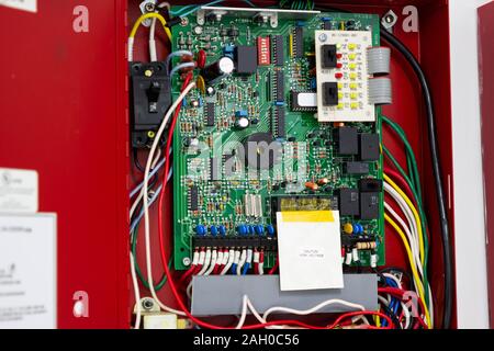 control voltage switchboard with circuit breakers for main swith Stock Photo
