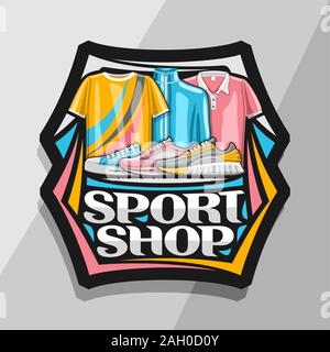 Vector logo for Sport Shop black decorative sign board with