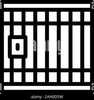Police Prison Bar Gate Icon Outline Illustration Stock Vector