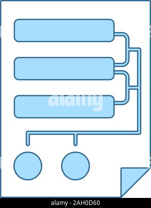 Code Map Icon. Thin Line With Blue Fill Design. Vector Illustration. Stock Vector