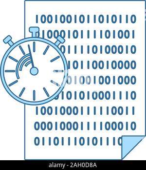Fast Development Icon. Thin Line With Blue Fill Design. Vector Illustration. Stock Vector