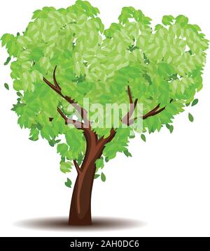 Abstract tree with stylized green leaves illustration Stock Vector ...