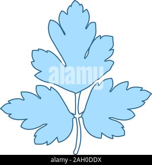 Parsley Icon. Thin Line With Blue Fill Design. Vector Illustration. Stock Vector