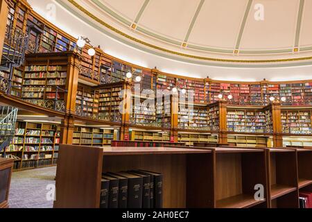 Liverpool Central Library inside a beautiful round reading room with a lot of books Stock Photo