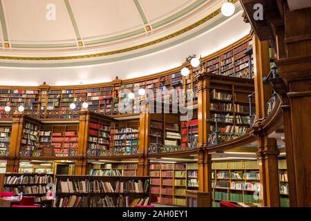 Liverpool Central Library inside a beautiful round reading room with a lot of books Stock Photo