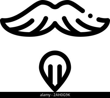 Goatee Beard Mustache Icon Outline Illustration Stock Vector