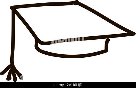 Graduation cap flat style cartoon ink pen Icon vector illustration Vector illustration for logo Stock Vector