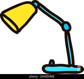 Desk lamp - flat style colored cartoon ink pen Icon vector illustration Vector illustration for logo Stock Vector