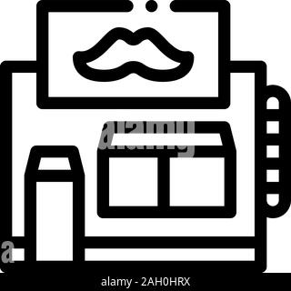 Barber Shop Building Icon Outline Illustration Stock Vector