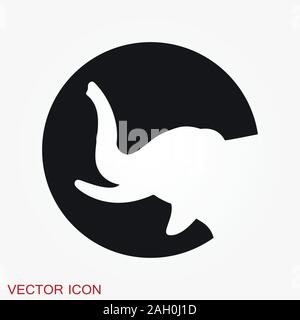 Elephant icon, vector logo line art illustration Stock Vector