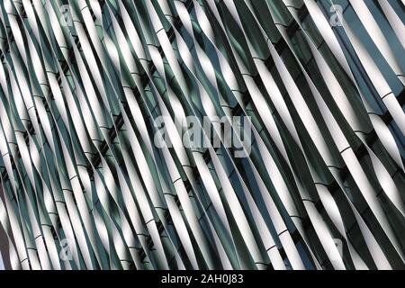 LONDON, UK - JULY 8, 2016: Modern facade of Monument Building in London, UK. It was designed by Make Architects and features twisted anodised aluminiu Stock Photo