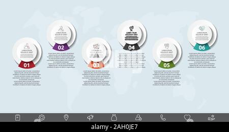 Modern infographics six circle process template Stock Vector Image ...