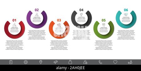 Modern infographics six circle process template Stock Vector Image ...