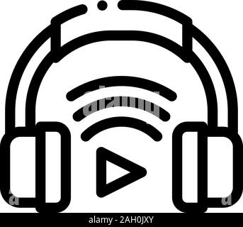 Headphones Host Device Icon Outline Illustration Stock Vector