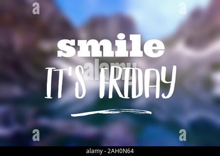 Smile it's Friday - social media motivational banner. Stock Photo