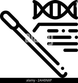 Cotton Swab Dna Molecule Icon Outline Illustration Stock Vector