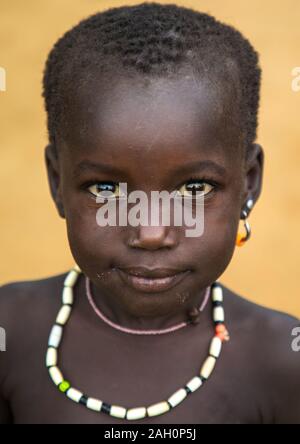 Portrait of a Larim tribe girl with necklaces, Boya Mountains, Imatong ...