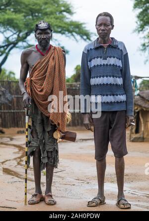 Larim tribe elders portrait, Boya Mountains, Imatong, South Sudan Stock Photo