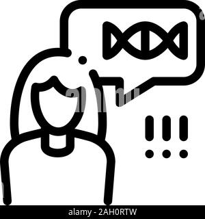 Woman Genetic Molecule Icon Outline Illustration Stock Vector