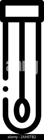 Flask With Cotton Swab Icon Outline Illustration Stock Vector