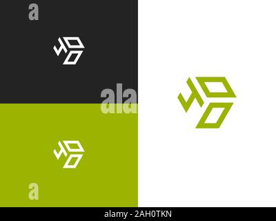 Combination number, stylish vector emblem for design Stock Vector