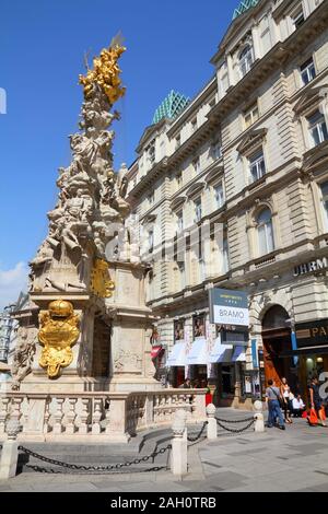 VIENNA - SEPTEMBER 5: People visit Graben street on September 5, 2011 in Vienna. As of 2008, Vienna was the 20th most visited city worldwide (by inter Stock Photo
