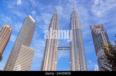 Kuala Lumpur, Malaysia - March 13, 2017: view of Kuala Lumpur city skyline with Petronas Twin Towers at sunrise Stock Photo