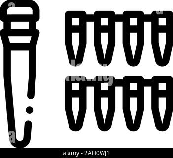 Flask Paternity Analysis Icon Outline Illustration Stock Vector